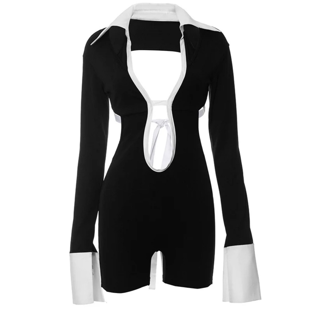 Plunge Backless Romper